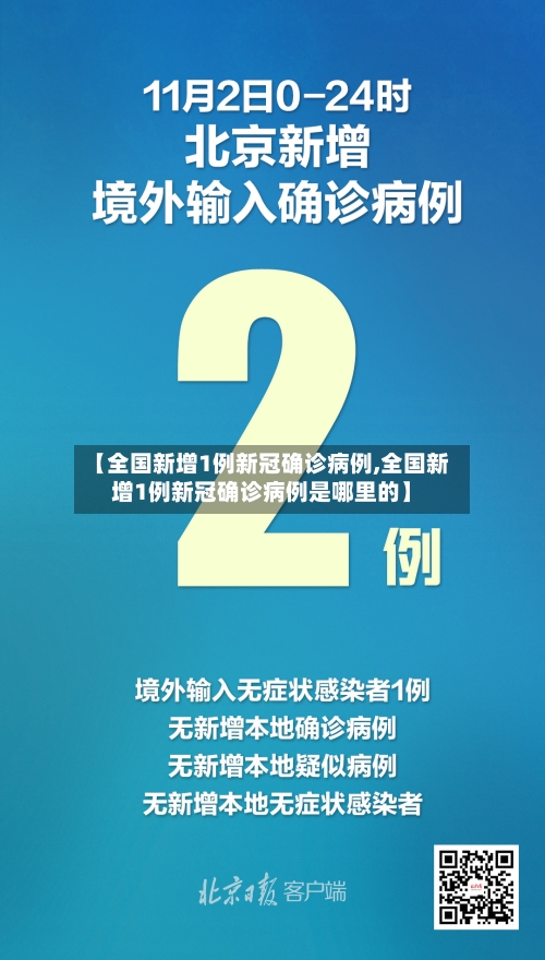 【全国新增1例新冠确诊病例,全国新增1例新冠确诊病例是哪里的】