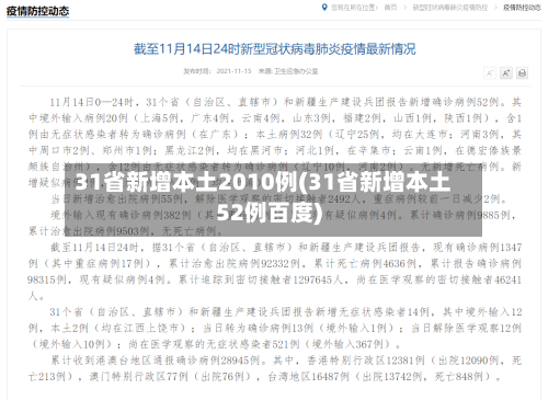 31省新增本土2010例(31省新增本土52例百度)-第2张图片