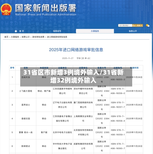 31省区市新增3例境外输入/31省新增32例境外输入-第3张图片