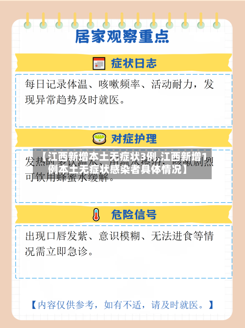 【江西新增本土无症状3例,江西新增1例本土无症状感染者具体情况】
