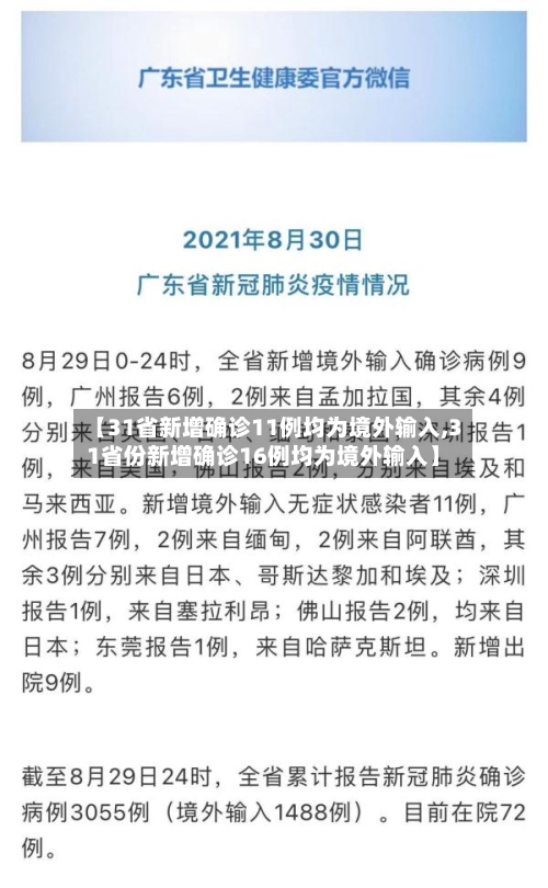 【31省新增确诊11例均为境外输入,31省份新增确诊16例均为境外输入】