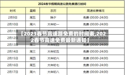 【2023春节高速路免费的时间表,2022春节高速免费最新通知】-第2张图片