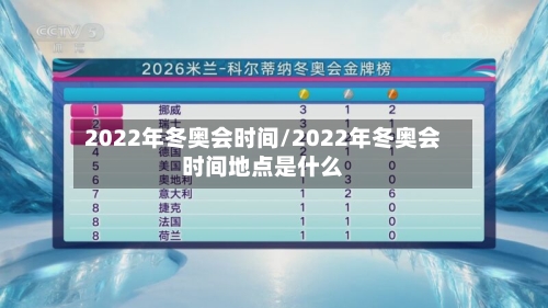 2022年冬奥会时间/2022年冬奥会时间地点是什么