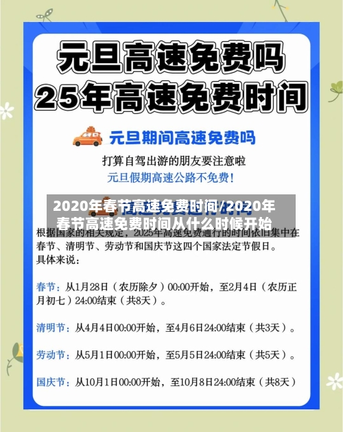2020年春节高速免费时间/2020年春节高速免费时间从什么时候开始-第2张图片
