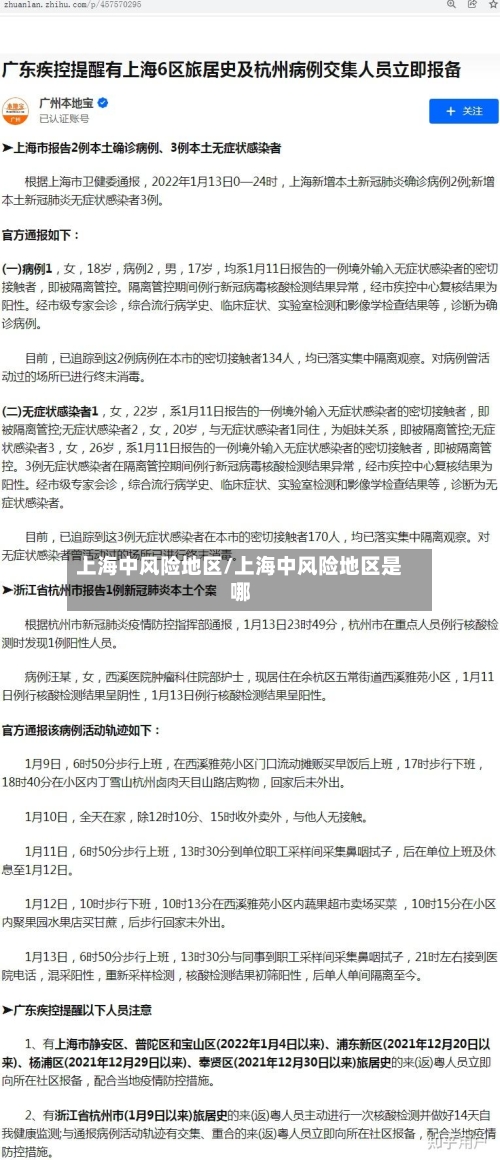 上海中风险地区/上海中风险地区是哪