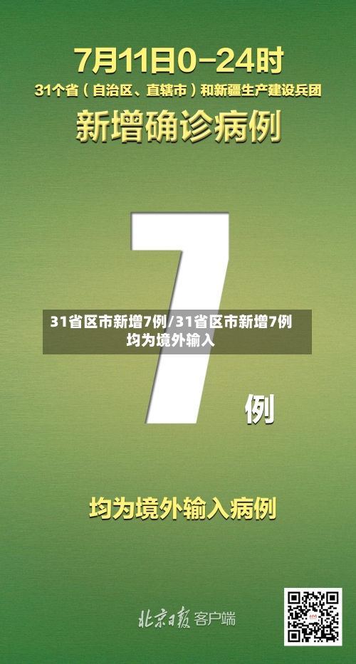 31省区市新增7例/31省区市新增7例均为境外输入