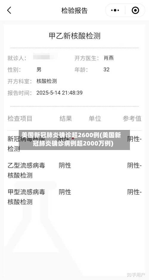 美国新冠肺炎确诊超2600例(美国新冠肺炎确诊病例超2000万例)