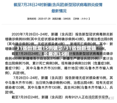 31省份新增15例确诊/31省份新增确诊病例35例