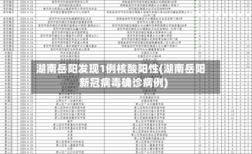 湖南岳阳发现1例核酸阳性(湖南岳阳新冠病毒确诊病例)-第2张图片