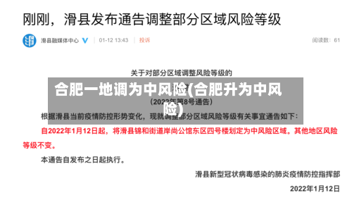 合肥一地调为中风险(合肥升为中风险)