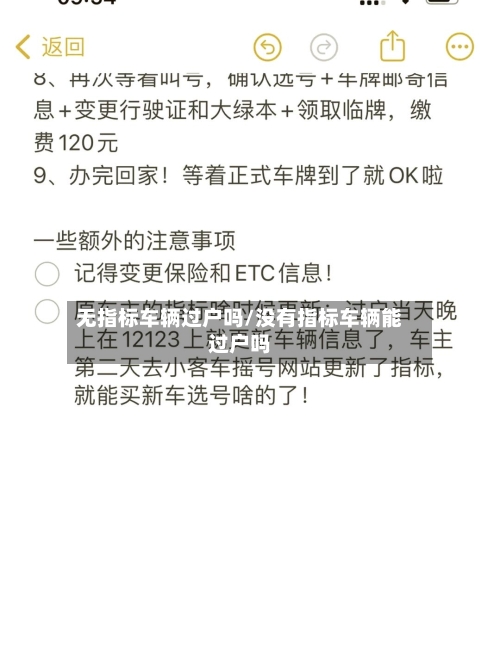 无指标车辆过户吗/没有指标车辆能过户吗-第2张图片
